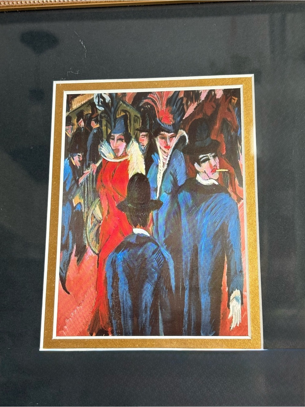 Ernst Ludwig Kirchner “Berlin Street Scene” Print in Gold Frame Expressionism - Picture 3 of 13